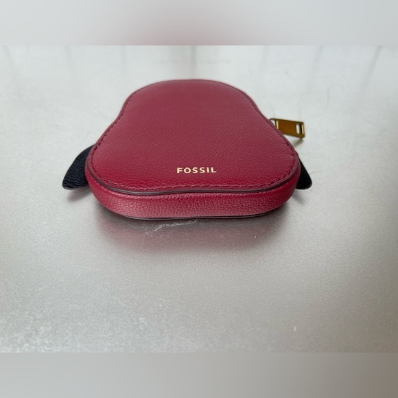 NEW! FOSSIL SOFIA Red Bunny Coin Purse Wallet Leather Zip - Picture 3 of 6